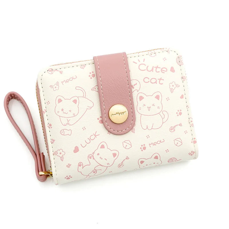 Cute Cat Girls Short Wallet