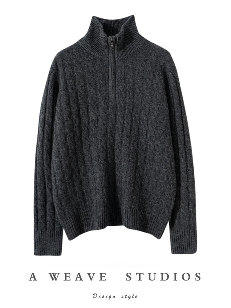 Pure Cashmere Turtleneck Knitted Sweater