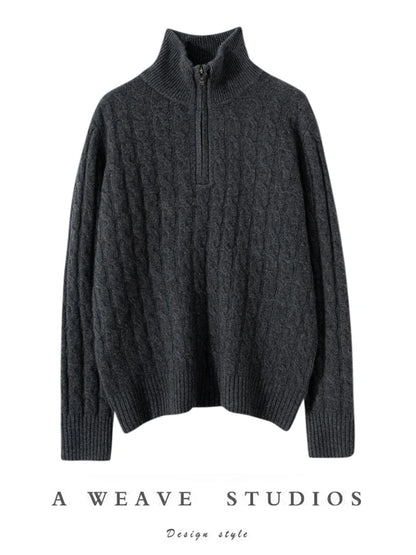 Pure Cashmere Turtleneck Knitted Sweater