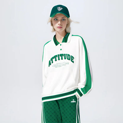 Letter Printed Polo Sports Shirt