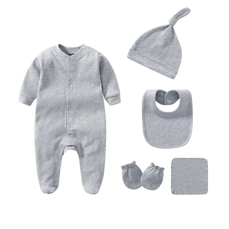 Newborn Cotton Romper Set with Accessories