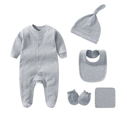 Newborn Cotton Romper Set with Accessories