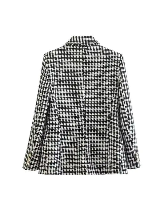 Vintage Double Breasted Houndstooth Blazer