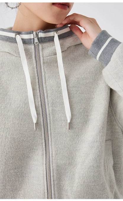 Wool Merino Sweatshirt hoodie with Lining
