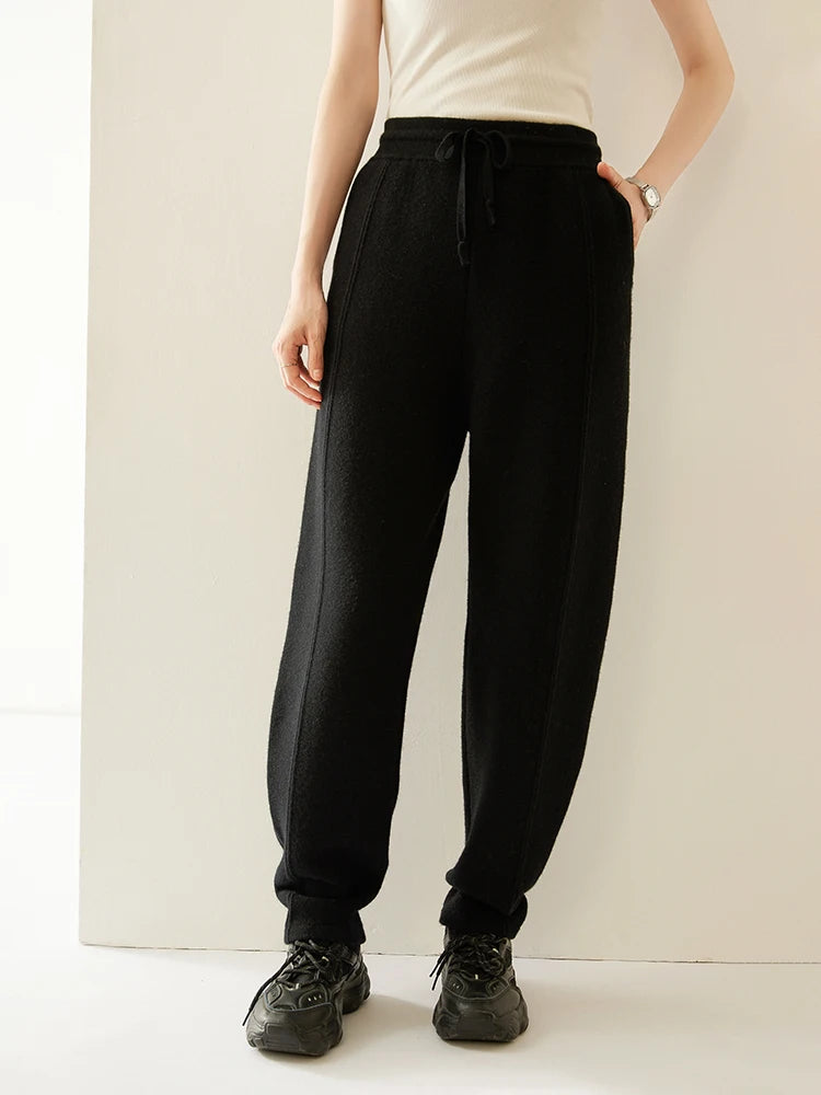 Cashmere Pencil Elastic Waist Trousers