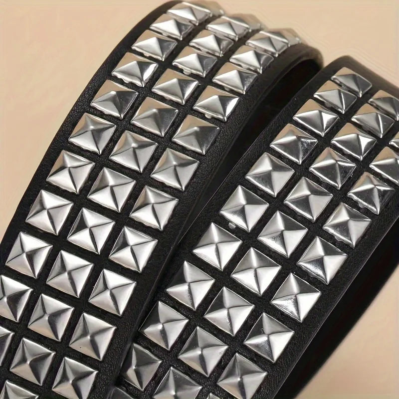 Rivet Punk Stainless Steel square Buckle Belt