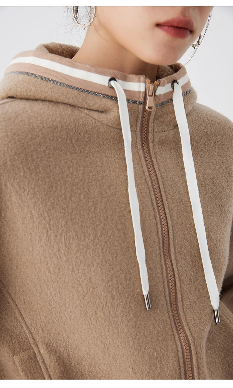 Wool Merino Sweatshirt hoodie with Lining