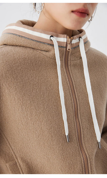 Wool Merino Sweatshirt hoodie with Lining