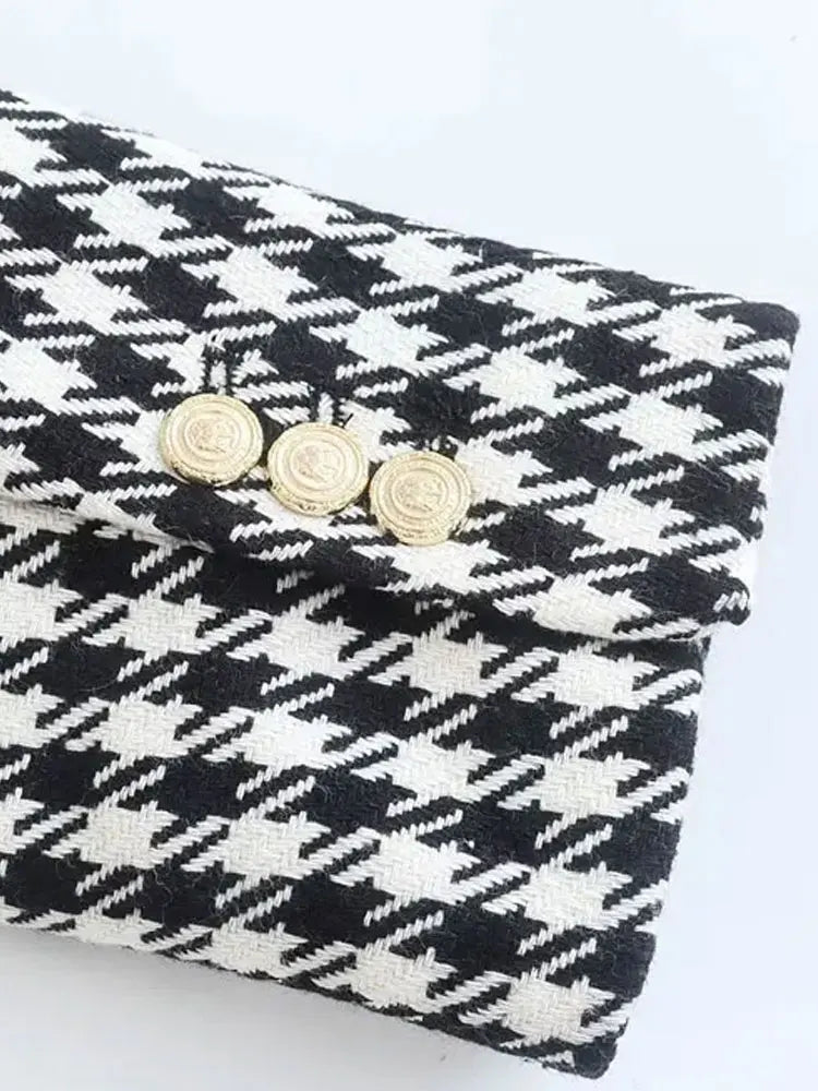 Vintage Double Breasted Houndstooth Blazer