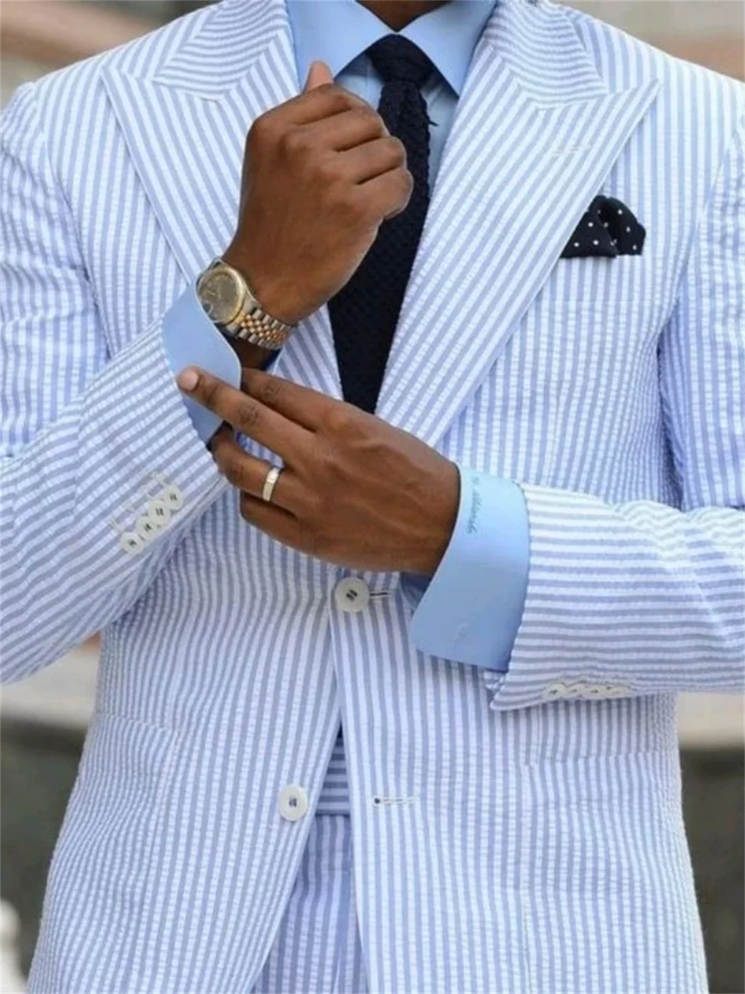 2 Piece Casual Suit Tuxedo Stripe