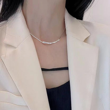 Stainless steel Gold Color Collarbone Chain Necklace