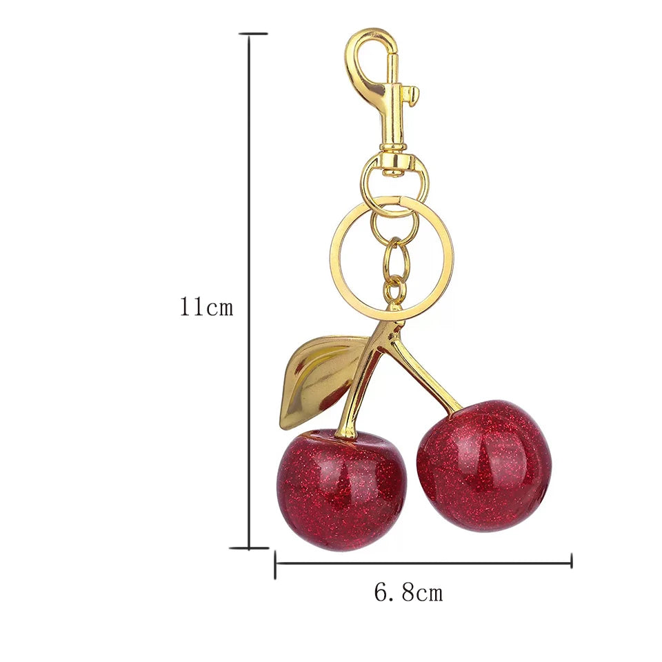 Red Cherries Pendant Keyring Charm