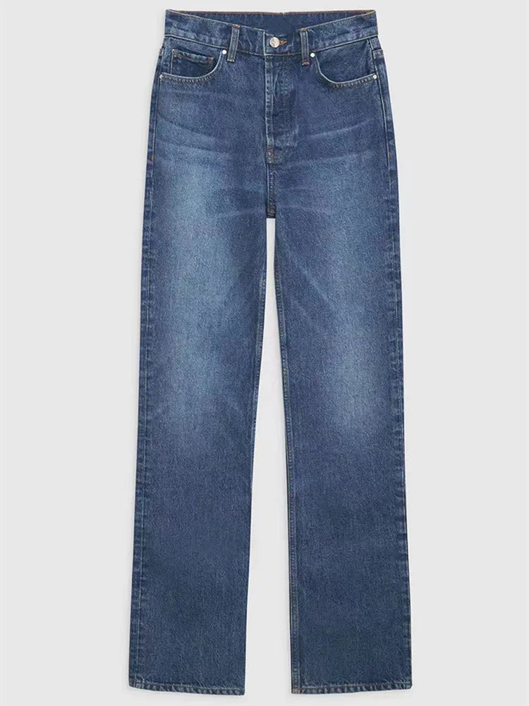 High-Waist Straight-Leg Ankle Jeans