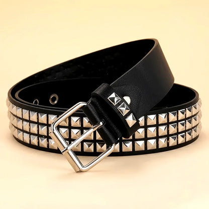 Rivet Punk Stainless Steel square Buckle Belt
