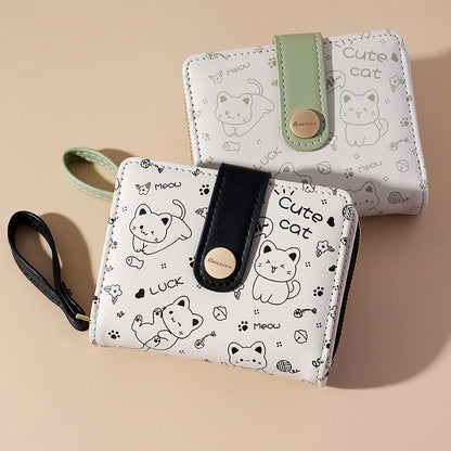 Cute Cat Girls Short Wallet