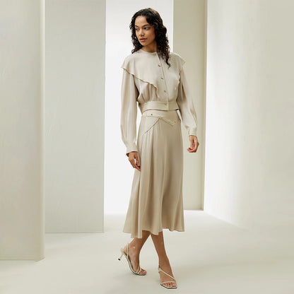 Silk Elegant Midi Skirt