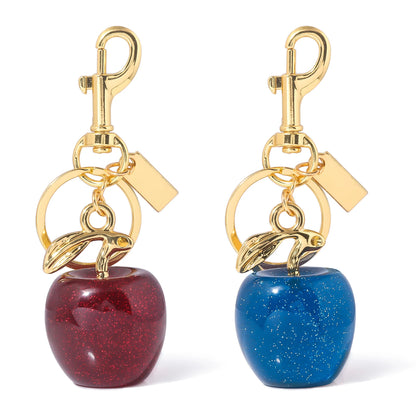 Red and Blue Crystal Apple Pendants Keychain