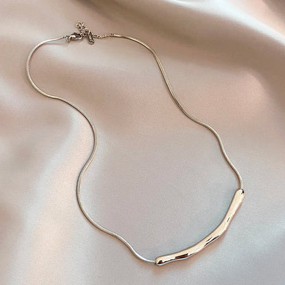 Stainless steel Gold Color Collarbone Chain Necklace