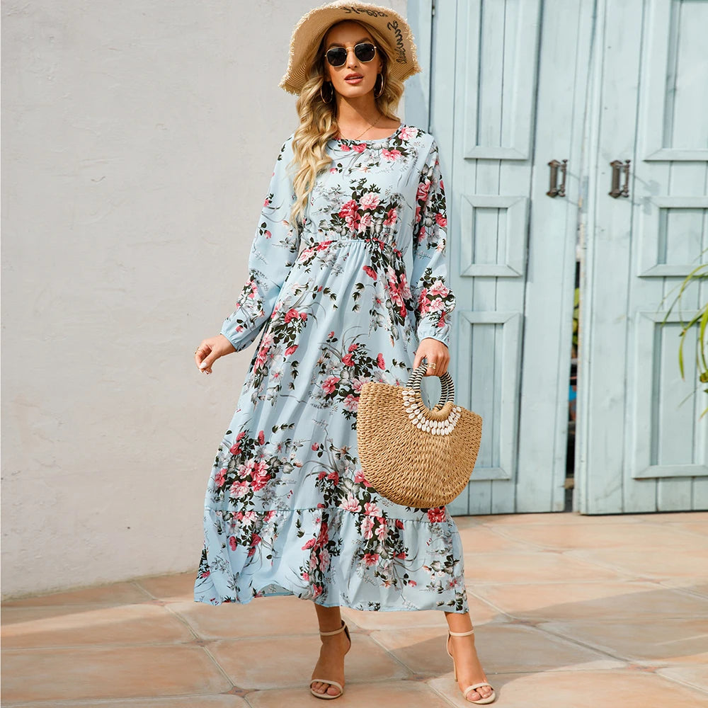 Floral Vestidoes Mujer Maxi Dress