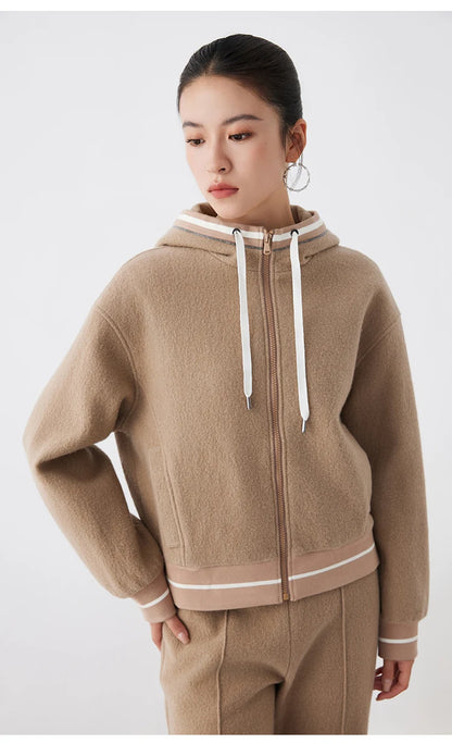 Wool Merino Sweatshirt hoodie with Lining