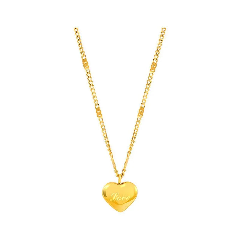 Collarbone Gold Heart Chain Necklace