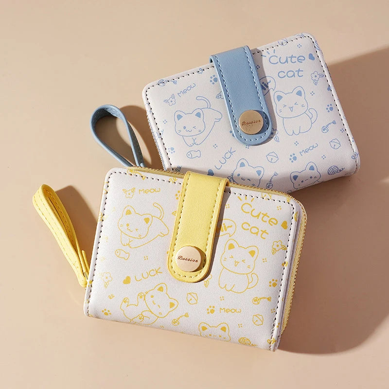 Cute Cat Girls Short Wallet
