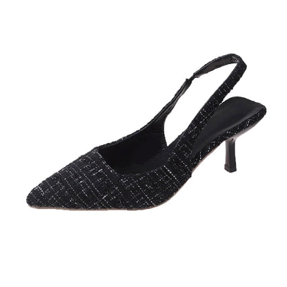Mid Heel Cross-Strap Slip-On Sandals