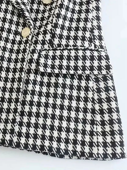 Vintage Double Breasted Houndstooth Blazer