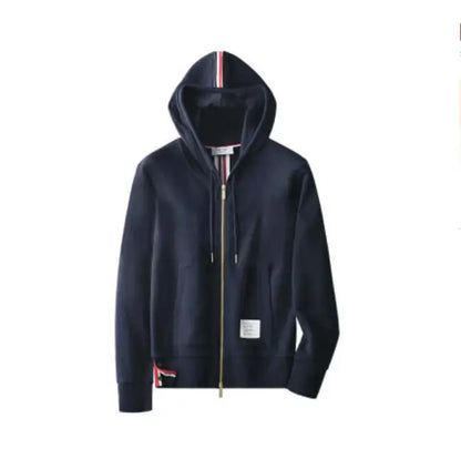 Striped Zip-Up Sport Sweatshirts Hoodie