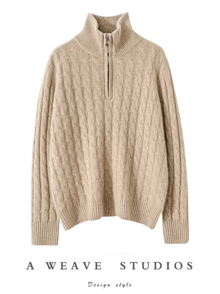 Pure Cashmere Turtleneck Knitted Sweater