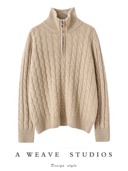 Pure Cashmere Turtleneck Knitted Sweater