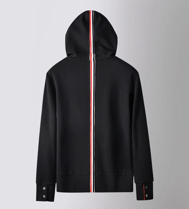 Striped Zip-Up Sport Sweatshirts Hoodie