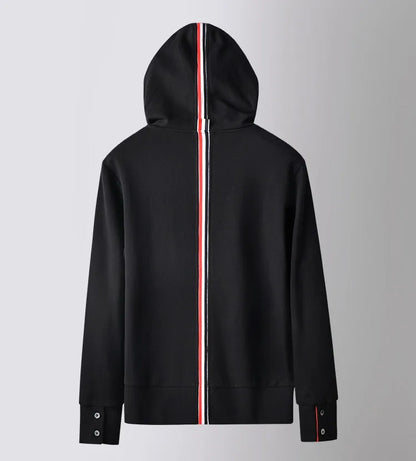 Striped Zip-Up Sport Sweatshirts Hoodie