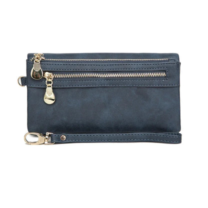 Dull Polish Leather Wallet Clutch Purse