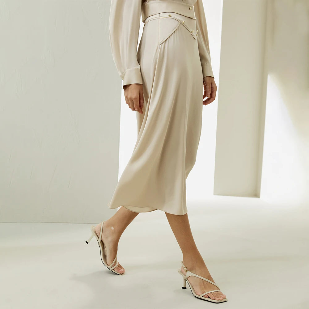 Silk Elegant Midi Skirt