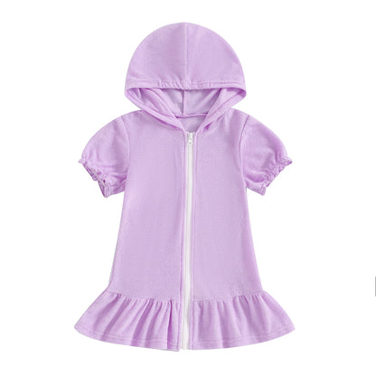 Girls Hooded Beach Cover-Up Dress