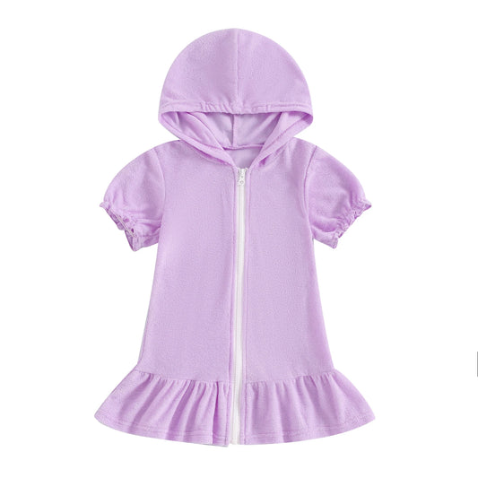 Girls Hooded Beach Cover-Up Dress