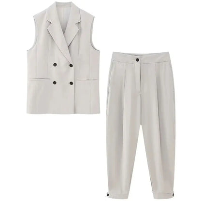 Traf Casual Loose Suit Double Button Style