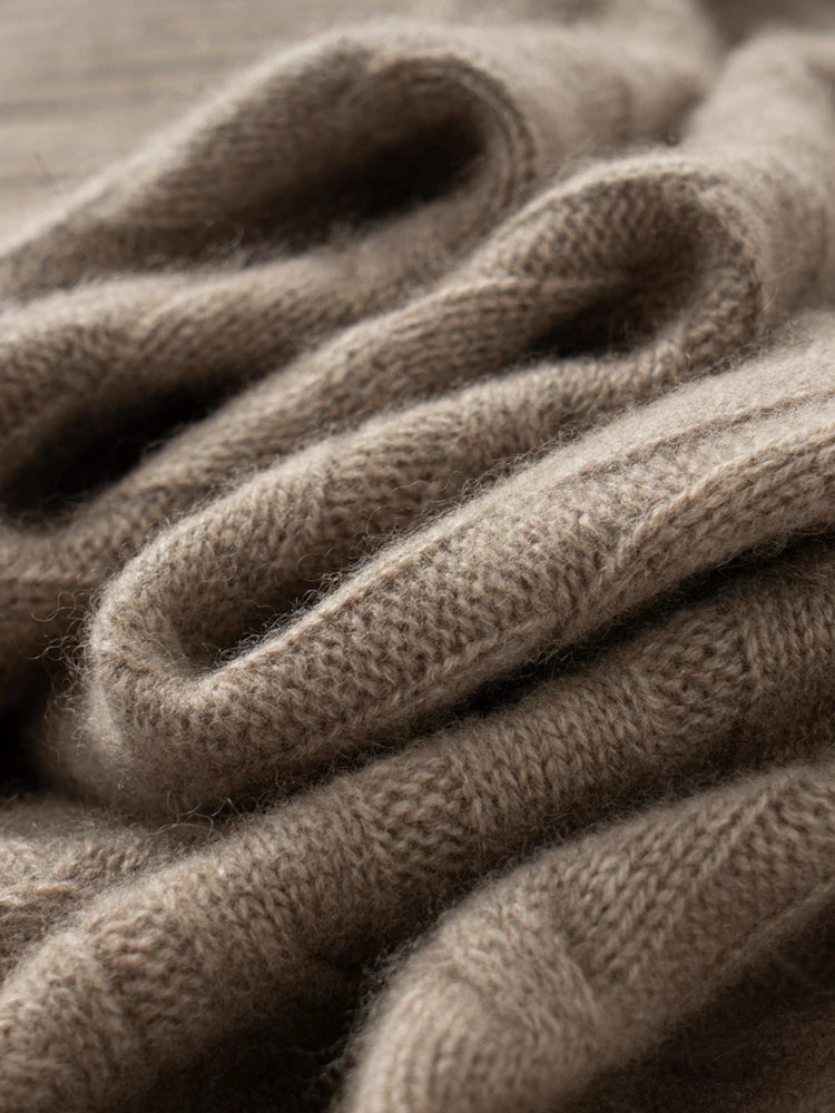 Pure Cashmere Turtleneck Knitted Sweater