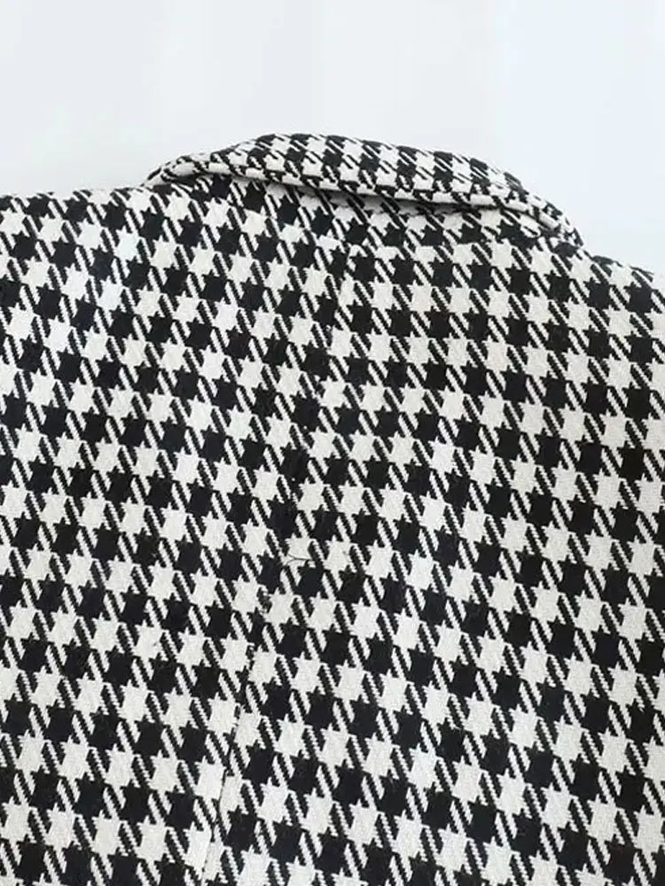Vintage Double Breasted Houndstooth Blazer