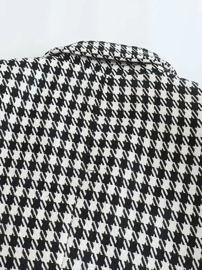 Vintage Double Breasted Houndstooth Blazer