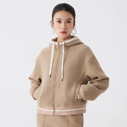Wool Merino Sweatshirt hoodie with Lining