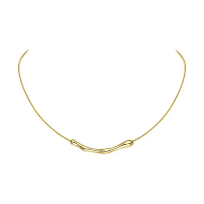 Stainless steel Gold Color Collarbone Chain Necklace