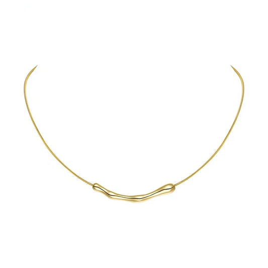 Stainless steel Gold Color Collarbone Chain Necklace