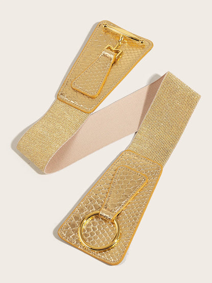 Golden Buttoning Shirt Dress Belt