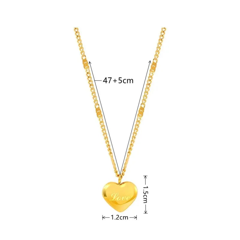 Collarbone Gold Heart Chain Necklace