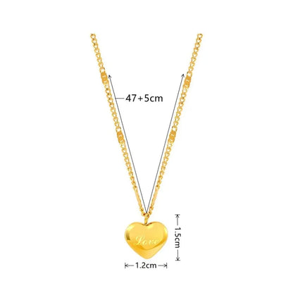 Collarbone Gold Heart Chain Necklace