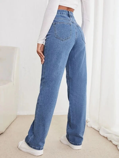 Classic Casual Non-Stretch Straight Jeans