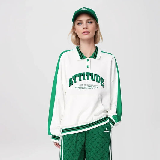 Letter Printed Polo Sports Shirt
