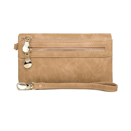 Dull Polish Leather Wallet Clutch Purse